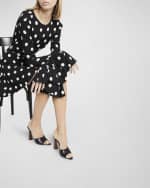 Image 2 of 6: Saint Laurent Gippy Leather Stiletto Mules