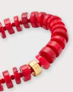 Image 4 of 5: NEST Jewelry Faceted Red Coral Stretch Bracelet
