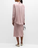 Image 3 of 7: ATM Anthony Thomas Melillo Bias-Cut Midi Silk Skirt