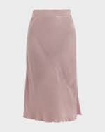 Image 1 of 7: ATM Anthony Thomas Melillo Bias-Cut Midi Silk Skirt