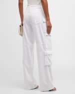 Image 4 of 6: Alice + Olivia Cay Baggy Denim Cargo Pants