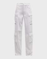 Image 1 of 6: Alice + Olivia Cay Baggy Denim Cargo Pants