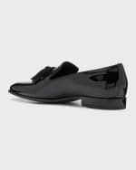 Image 3 of 6: Jimmy Choo Men's Foxley Patent Leather Crystal Tassel Loafers