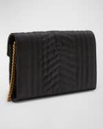 Image 4 of 6: Saint Laurent YSL Monogram Large Wallet on Chain in Satin