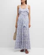 Image 5 of 6: PAIGE Tevin Floral Tiered Maxi Dress