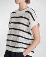Image 5 of 5: Apiece Apart Oliva Striped Cap-Sleeve Vest