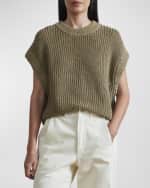 Image 1 of 5: Apiece Apart Oliva Striped Cap-Sleeve Vest