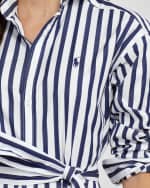 Image 5 of 5: Polo Ralph Lauren Belted Striped Cotton Shirtdress