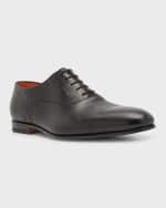 Image 5 of 6: Santoni Men's Dole Cap Toe Leather Oxfords