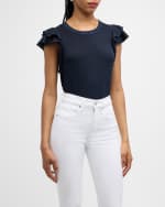 Image 3 of 5: Veronica Beard Akeela Ruffle Sleeve Tee