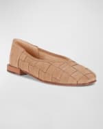 Image 2 of 3: Frye Claire Woven Suede Ballerina Flats