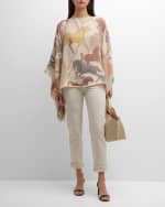 Image 2 of 6: Rani Arabella Multi-Color Galloping Cashmere-Blend Poncho