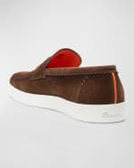 Image 4 of 5: Santoni Men's Atlantis Suede Sneaker Sole Loafers