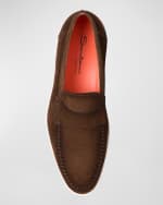 Image 5 of 5: Santoni Men's Atlantis Suede Sneaker Sole Loafers