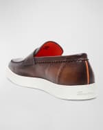 Image 4 of 5: Santoni Men's Atlantis Leather Loafers