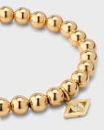 Image 4 of 5: Sydney Evan 14k Small Fluted Evil Eye Diamond Charm Bracelet