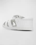 Image 3 of 6: L'Amour Shoes Boy's Sawyer Nautical Caged Leather Sandals, Baby