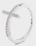 Image 4 of 5: Roberto Coin 18K White Gold Slim Cross Ring, Size 7
