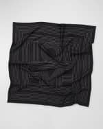 Image 2 of 3: Toteme Striped Monogram Cotton-Silk Square Scarf