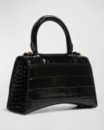 Image 5 of 6: Balenciaga Hourglass XS Croc-Embossed Bag