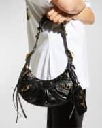 Image 2 of 6: Balenciaga Le Cagole XS Croc-Embossed Shoulder Bag