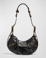 Image 1 of 6: Balenciaga Le Cagole XS Croc-Embossed Shoulder Bag