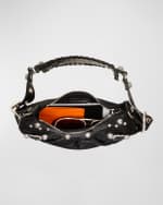 Image 4 of 6: Balenciaga Le Cagole XS Croc-Embossed Shoulder Bag with Rhinestones