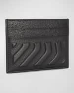 Image 3 of 3: Balenciaga Men's Embossed Leather Logo Card Holder