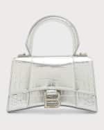 Image 1 of 6: Balenciaga Hourglass XS Croc-Embossed Bag