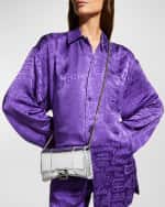 Image 2 of 5: Balenciaga Hourglass Metallic Moc-Croc Chain Wallet