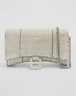 Image 1 of 6: Balenciaga Hourglass Wallet on Chain with Rhinestones