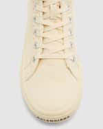 Image 4 of 6: Balenciaga Men's Paris Distressed Canvas High-Top Sneakers