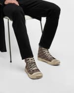Image 2 of 6: Balenciaga Men's Paris Distressed Monogram High-Top Sneakers