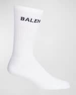 Image 2 of 2: Balenciaga Men's Logo-Knit Tennis Socks