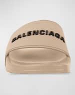 Image 4 of 6: Balenciaga Men's Logo Pool Slide Sandals