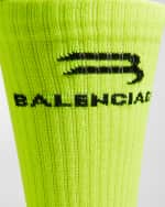 Image 2 of 2: Balenciaga Men's Logo Sport Socks