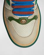 Image 3 of 5: Gucci Men's Double Screener Leather Low-Top Sneakers