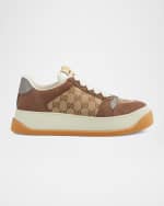 Image 1 of 5: Gucci Men's Double Screener Canvas Low-Top Sneakers