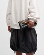 Image 2 of 6: Balenciaga Crush Small Croc-Embossed Chain Bag