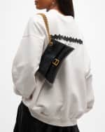 Image 3 of 6: Balenciaga Crush Small Croc-Embossed Chain Bag