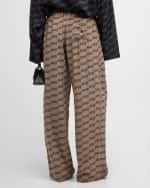 Image 5 of 6: Balenciaga BB Logo Straight-Leg Silk Pajama Pants