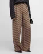 Image 3 of 6: Balenciaga BB Logo Straight-Leg Silk Pajama Pants