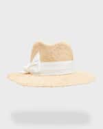 Image 1 of 2: Raffaello Bettini Harper Straw Fedora With Bow Band