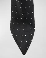 Image 4 of 6: Balmain Moneta Knit Crystal Stiletto Booties