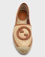 Image 5 of 5: Gucci Adela GG Raffia Espadrilles