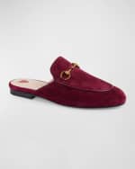 Image 4 of 5: Gucci Princetown Suede Loafer Mules