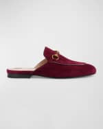 Image 1 of 5: Gucci Princetown Suede Loafer Mules
