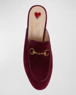 Image 5 of 5: Gucci Princetown Suede Loafer Mules
