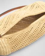 Image 5 of 6: Loewe x Paula’s Ibiza Bracelet Pouch in Raffia with Leather Strap