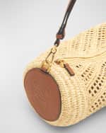 Image 4 of 6: Loewe x Paula’s Ibiza Bracelet Pouch in Raffia with Leather Strap